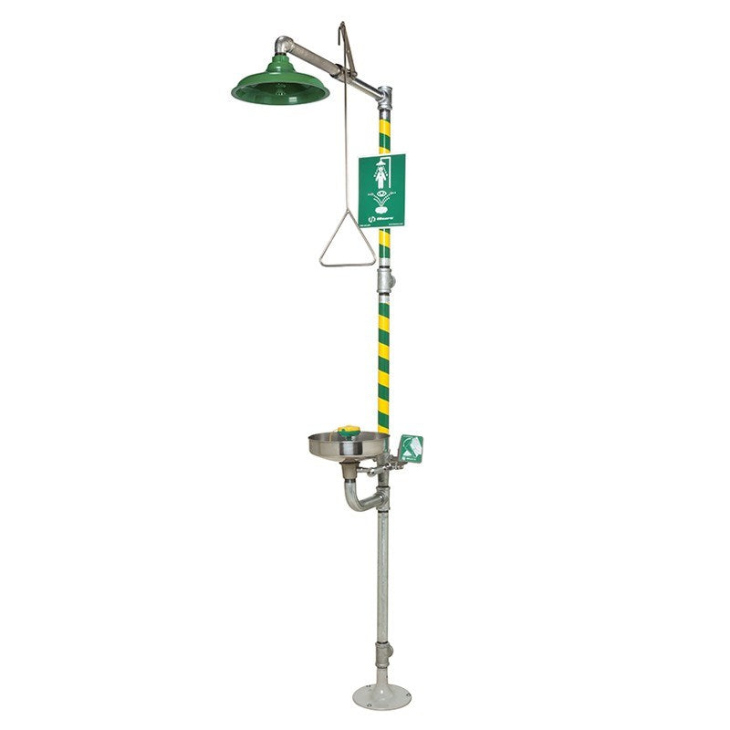AXION COMBINATION SHOWER/EYE/FACEWASH, SS STANDPIPE, SS BOWL & INLINE STRAINER