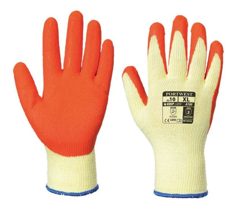 PORTWEST A100 GRIP GLOVE - CRINKLE LATEX