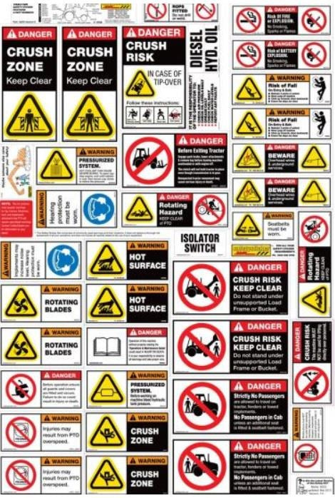 AGRICULTURE TRACTOR SAFETY STICKER KIT AGSS