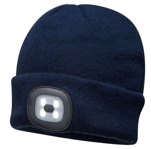 PORTWEST B029 BEANIE LED HEAD LIGHT - USB RECHARGEABLE