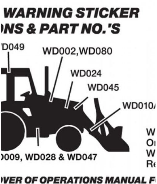 BACKHOE SAFETY STICKER KIT BHSS