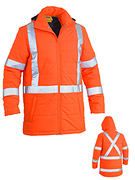 BISLEY BJ6379XT REFLECTIVE HIVIS RAIL PUFFER JACKET
