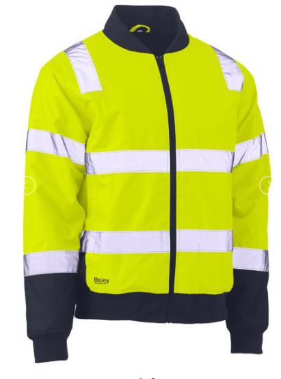 BISLEY BJ6730T REFLECTIVE HI VIS BOMBER JACKET WITH PADDED LINING