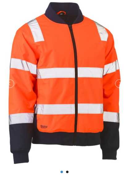 BISLEY BJ6730T REFLECTIVE HI VIS BOMBER JACKET WITH PADDED LINING