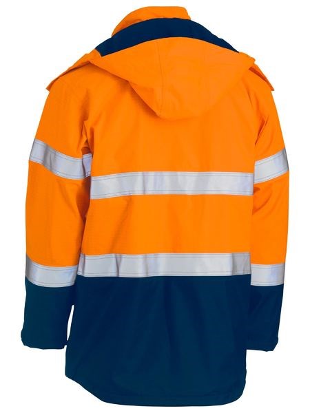 BISLEY BJ8110T TAPED TWO TONE HI VIS FR WET WEATHER SHELL JACKET