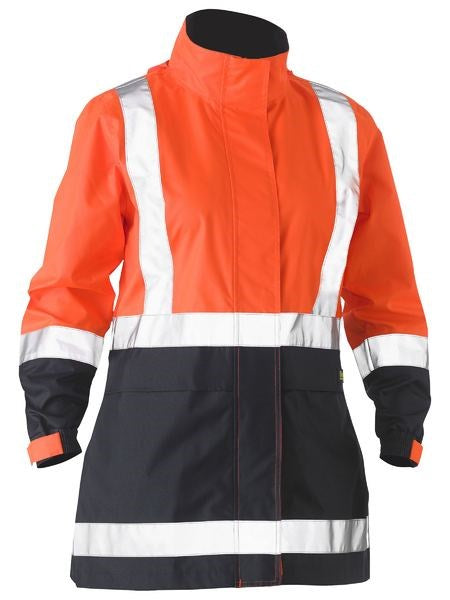 BISLEY BJL6966T WOMENS H TAPED TWO TONE HI VIS RAIN JACKET