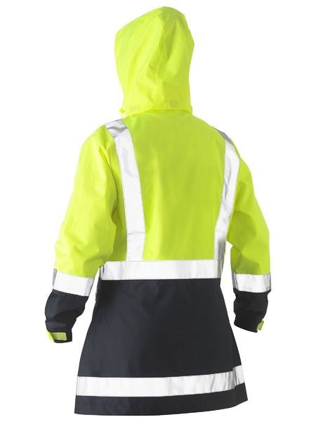 BISLEY BJL6966T WOMENS H TAPED TWO TONE HI VIS RAIN JACKET