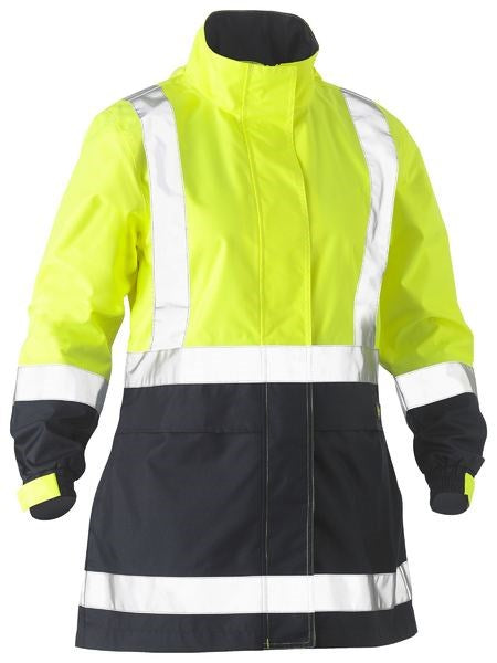 BISLEY BJL6966T WOMENS H TAPED TWO TONE HI VIS RAIN JACKET