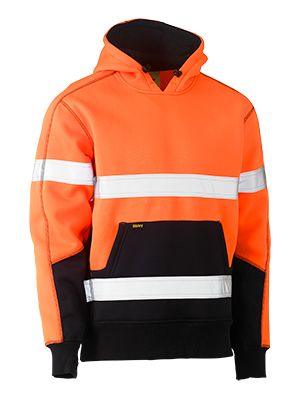 BISLEY BK6619T REFLECTIVE HI VIS FLEECY PULLOVER HOODIE