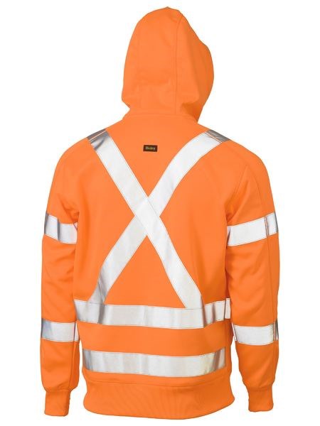 BISLEY BK6819XT X TAPED HI VIS ZIP FRONT FLEECE RAIL HOODIE