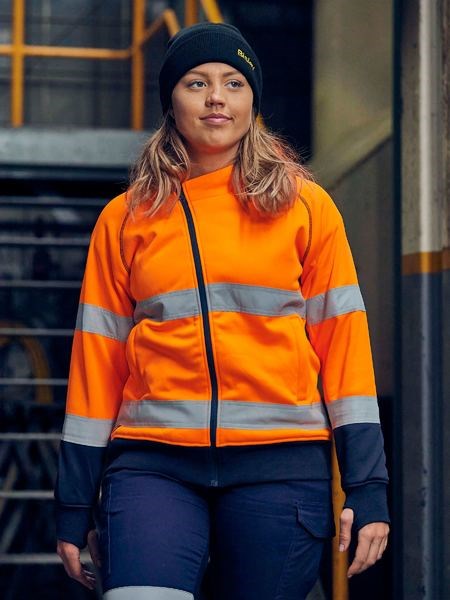 BISLEY BKL6819T LADIES REFLECTIVE HI VIS FLEECE HOODIE