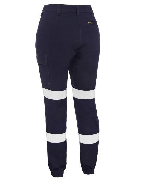 BISLEY BPL6028T WOMENS REFLECTIVE TAPED COTTON CARGO CUFFED PANTS