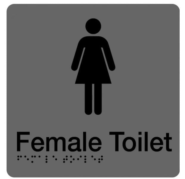 BRAILLE FEMALE TOILET SIGN
