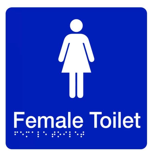 BRAILLE FEMALE TOILET SIGN