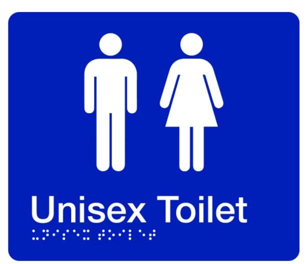 BRAILLE UNISEX TOILET SIGN