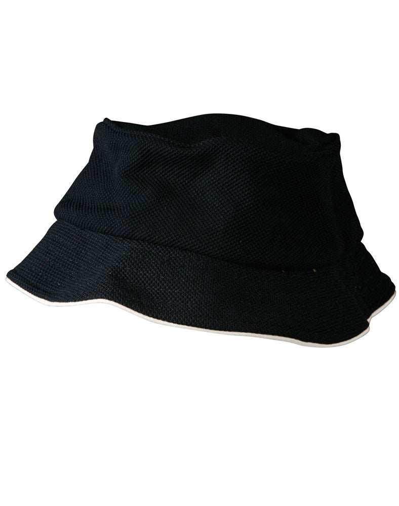 WINNING SPIRIT CH71 PIQUE MESH CONTRAST BUCKET HAT