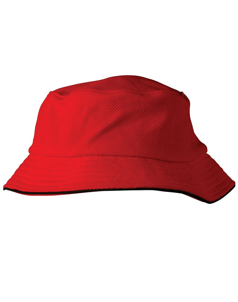 WINNING SPIRIT CH71 PIQUE MESH CONTRAST BUCKET HAT