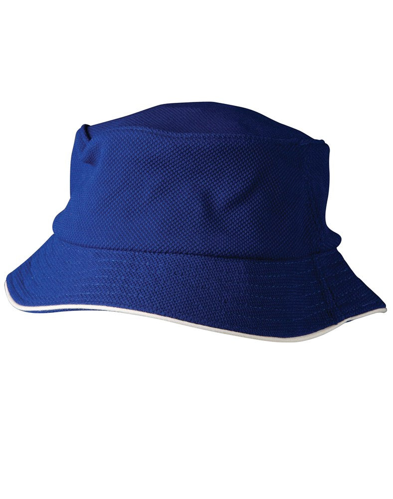 WINNING SPIRIT CH71 PIQUE MESH CONTRAST BUCKET HAT