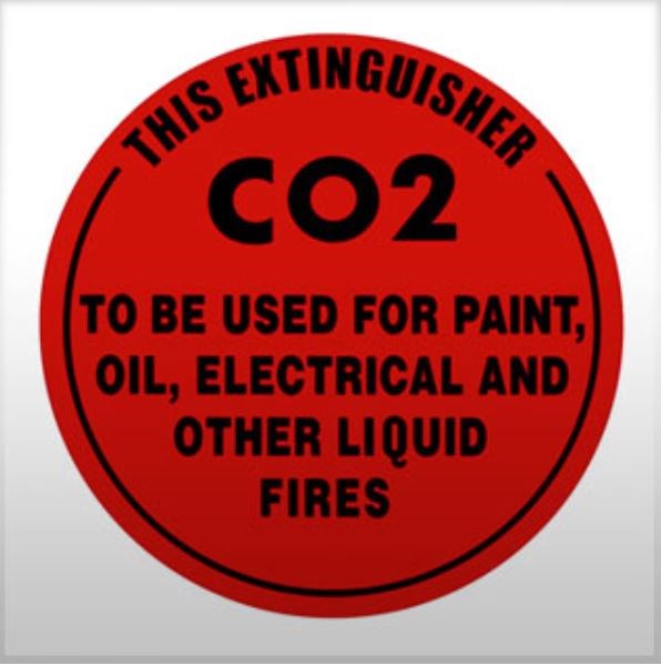 CO2 FIRE EXTINGUISHER IDENTIFICATION SIGN