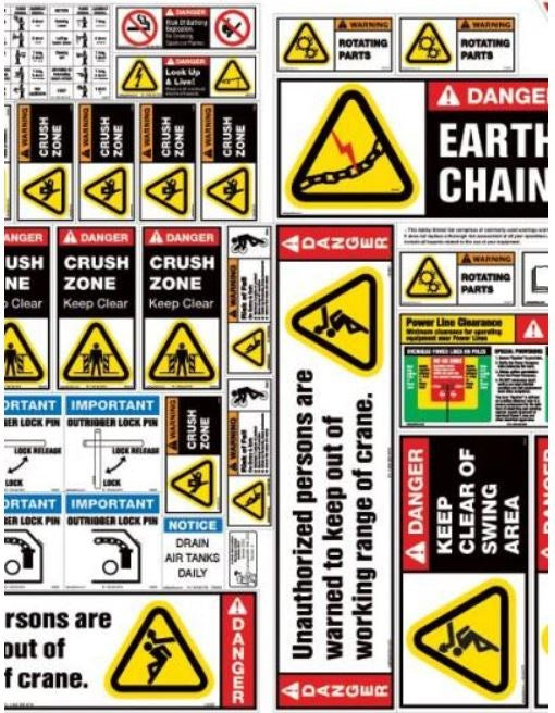 ROUGH TERRAIN CRANE SAFETY STICKER KIT CRSS