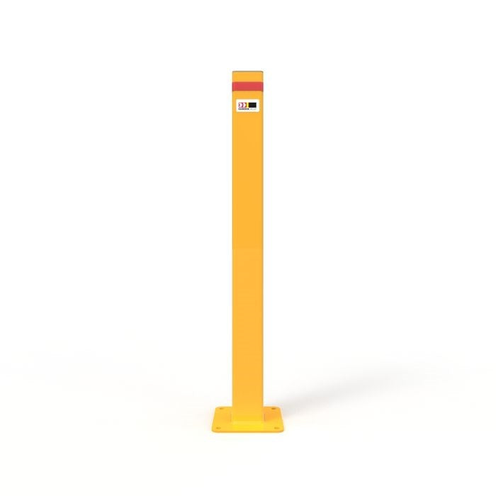 BARRIER 90MM SQUARE SURFACE MOUNTED BOLLARD-GALVANISED AND POWDER COATED