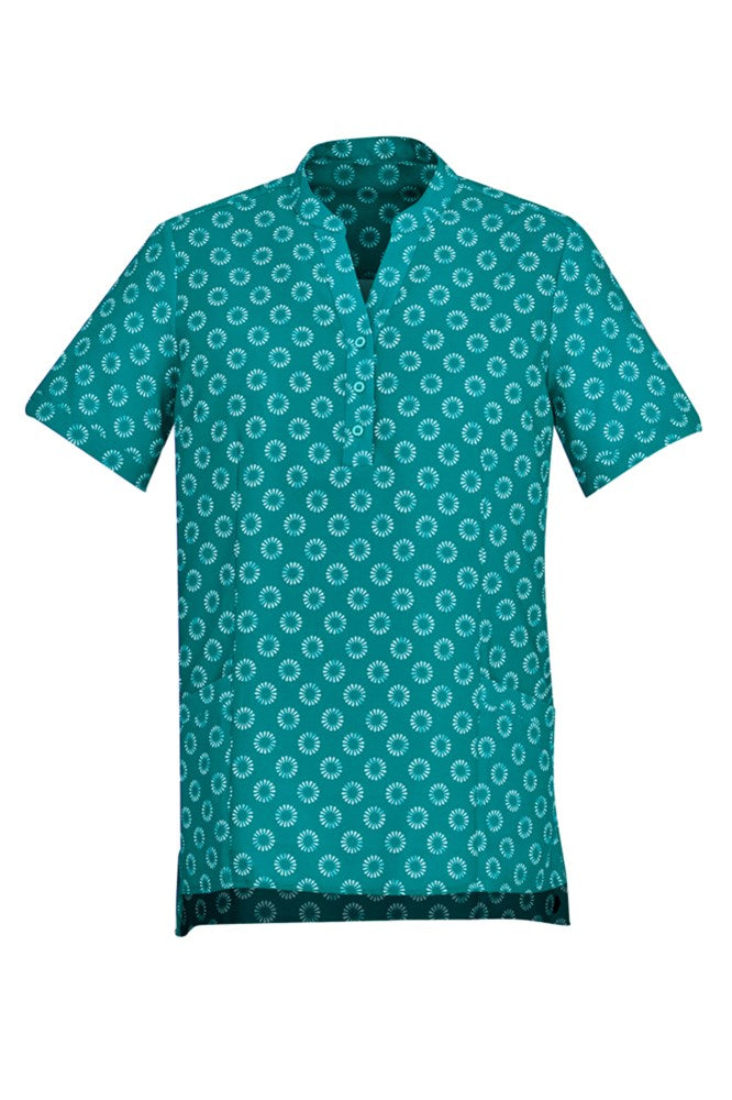 BIZ CARE CS950LS WOMENS EASY STRETCH DAISY PRINT TUNIC