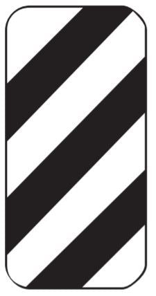 HAZARD D4-3 WIDTH HAZARD MARKER ROADSIGN - ALUMINIUM