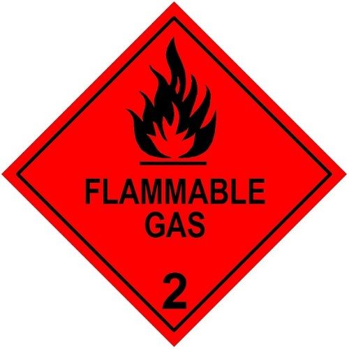 FLAMMABLE GAS 2 DANGEROUS GOODS SIGN