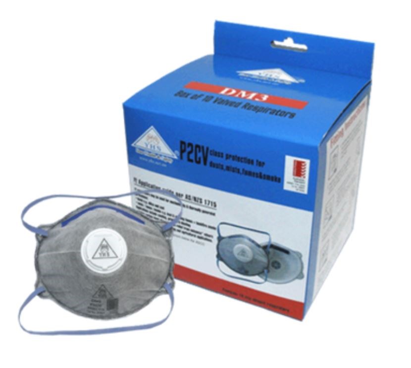 YHS DM3 P2CV ACTIVE CARBON DUST MASKS WITH VALVE