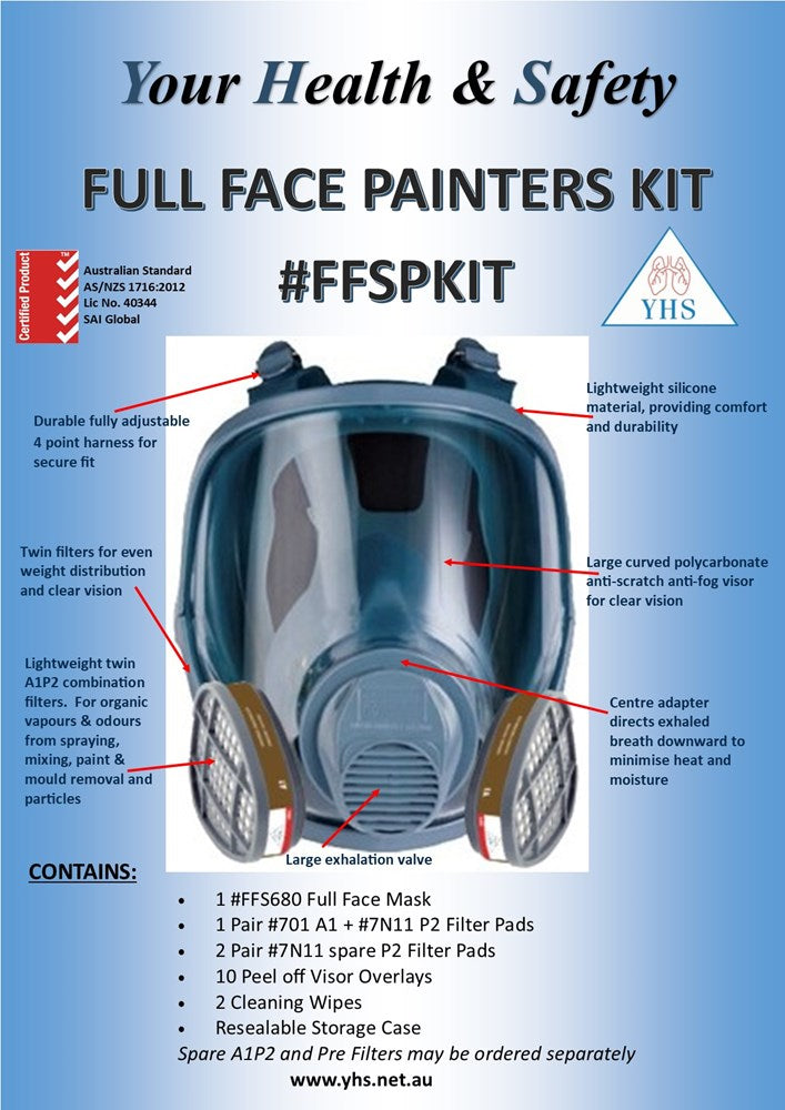 YHS FFSPKIT FULL FACE RESPIRATOR A1P2 PAINTERS KIT