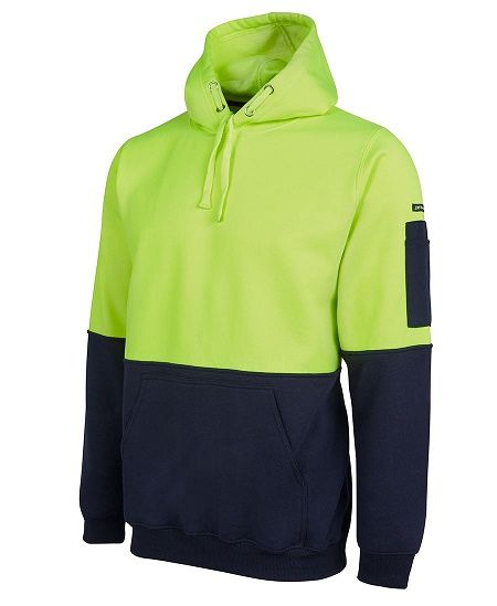 JB'S 6HVPH HI VIS PULL OVER FLEECE HOODIE - 280GSM