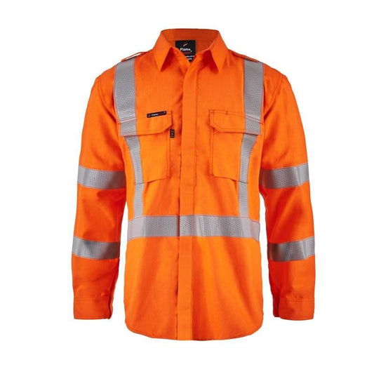 NCC FLAMEBUSTER FSV028 L/SL REFLECTIVE FR/ARC RATED X BACK SHIRT