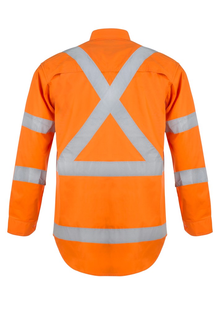 WORKCRAFT WS6010 REFLECTIVE RAIL PATTERN COTTON DRILL SHIRT