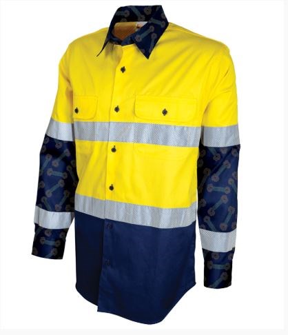 MAXCOOL TSIC1M VORTEX L/SL REFLECTIVE HI VIS INDIGENOUS TWO TONE SHIRT