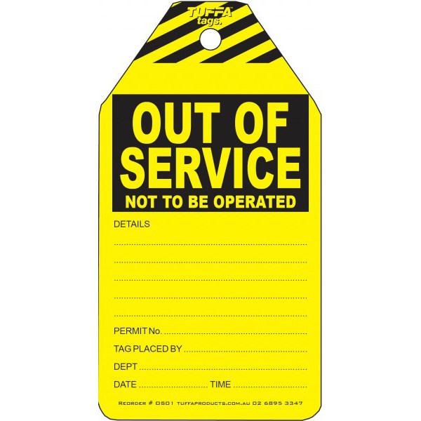 TUFFA OS01 OUT OF SERVICE TAGS