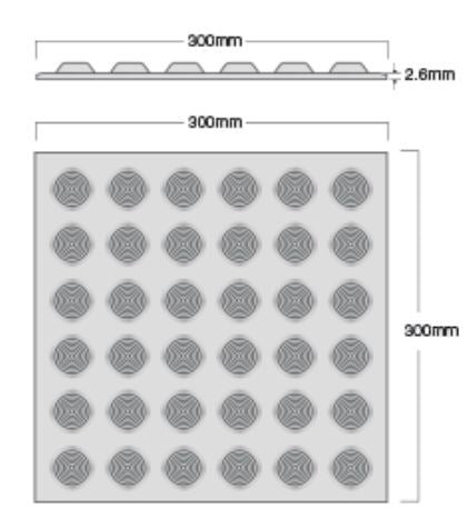 NAVIGATE POLY TACTILE HAZARD INDICATOR TILE-SELF ADHESIVE