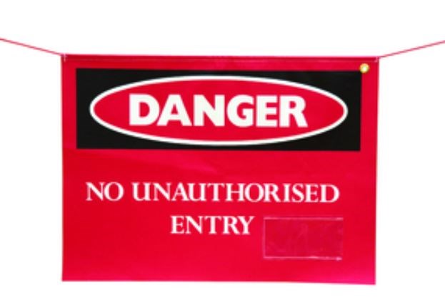 DANGER FLAG PVC W/ NYLON ROPE