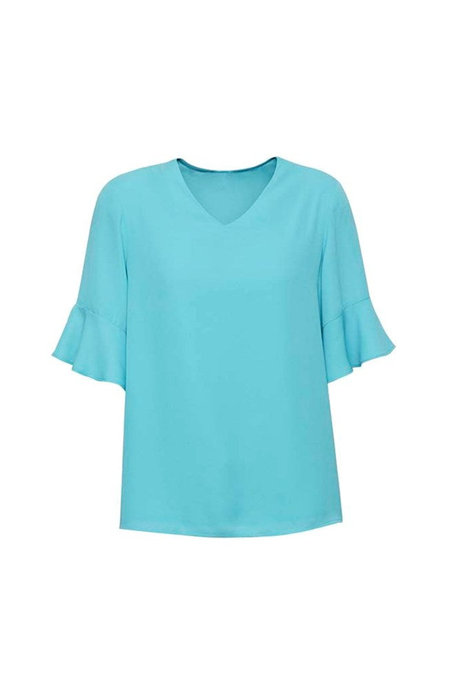 BIZ CORPORATES RB966LS WOMENS ARIA FLUTED SLEEVE BLOUSE
