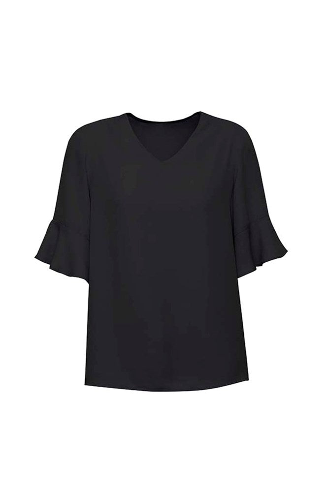 BIZ CORPORATES RB966LS WOMENS ARIA FLUTED SLEEVE BLOUSE
