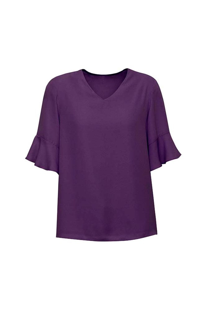 BIZ CORPORATES RB966LS WOMENS ARIA FLUTED SLEEVE BLOUSE