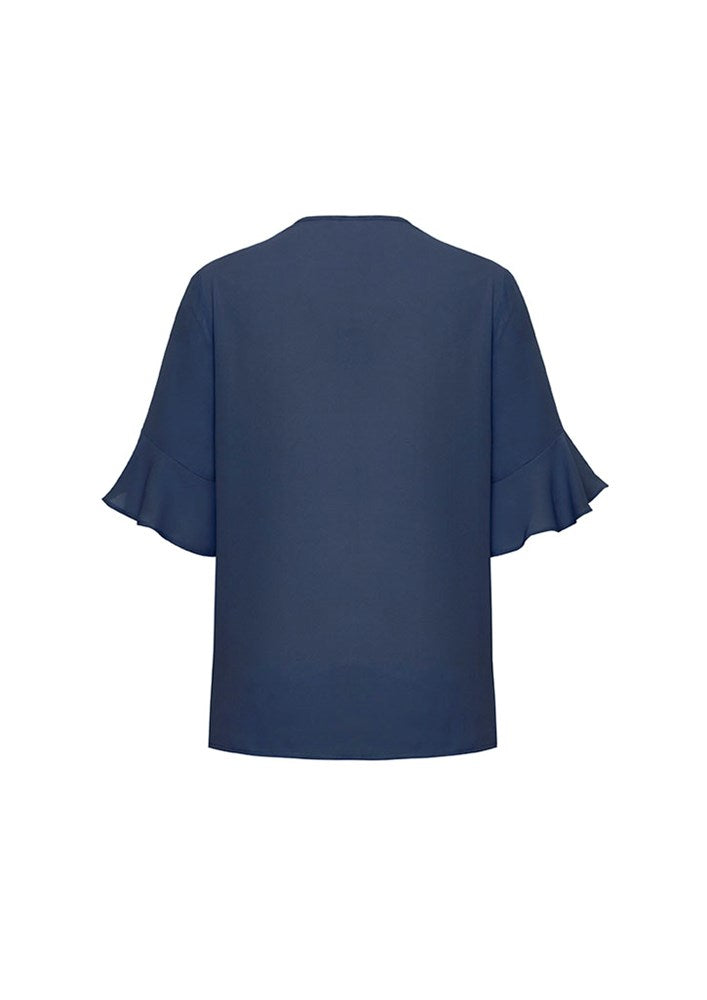 BIZ CORPORATES RB966LS WOMENS ARIA FLUTED SLEEVE BLOUSE