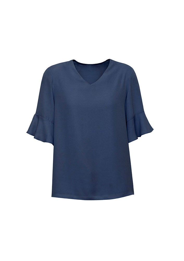 BIZ CORPORATES RB966LS WOMENS ARIA FLUTED SLEEVE BLOUSE