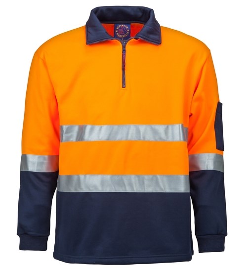 RITEMATE RM6012R REFLECTIVE HI VIS 1/2 ZIP FLEECY PULLOVER