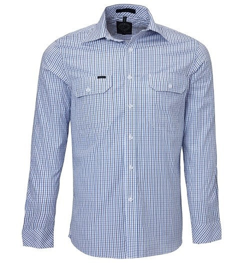 PILBARA RMPC011 MENS FRONT FLAP DUAL POCKET CLASSIC FIT L/SL SHIRT