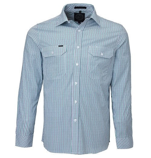 PILBARA RMPC011 MENS FRONT FLAP DUAL POCKET CLASSIC FIT L/SL SHIRT