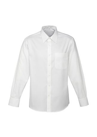 BIZ COLLECTION L/SL LUXE COTTON MINI HERRINGBONE EASY CARE SHIRT
