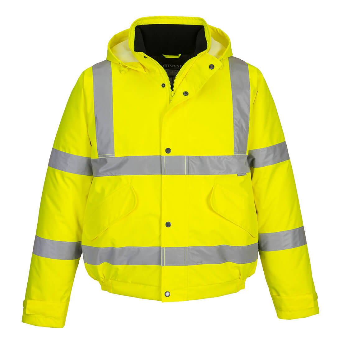 PORTWEST S463 REFLECTIVE HI VIS BOMBER JACKET WITH COLLAR