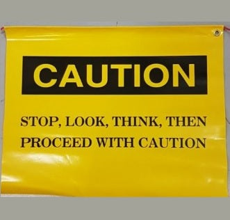 CAUTION FLAG PVC W/- NYLON ROPE