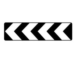 CHEVRON D4-1-1 HAZARD SIGN - BRACED