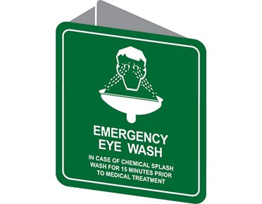 EMERGENCY DOUBLE SIDED SIGN-EMERGENCY EYE WASH